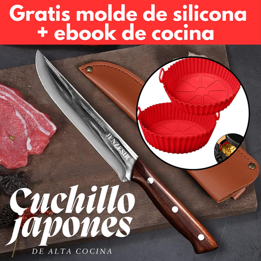 CUCHILLO DE COCINA JAPONES + FUNDA PROTECTORA (GRATIS MOLDE AIRFRYER Y EBOOK DE COCINA)